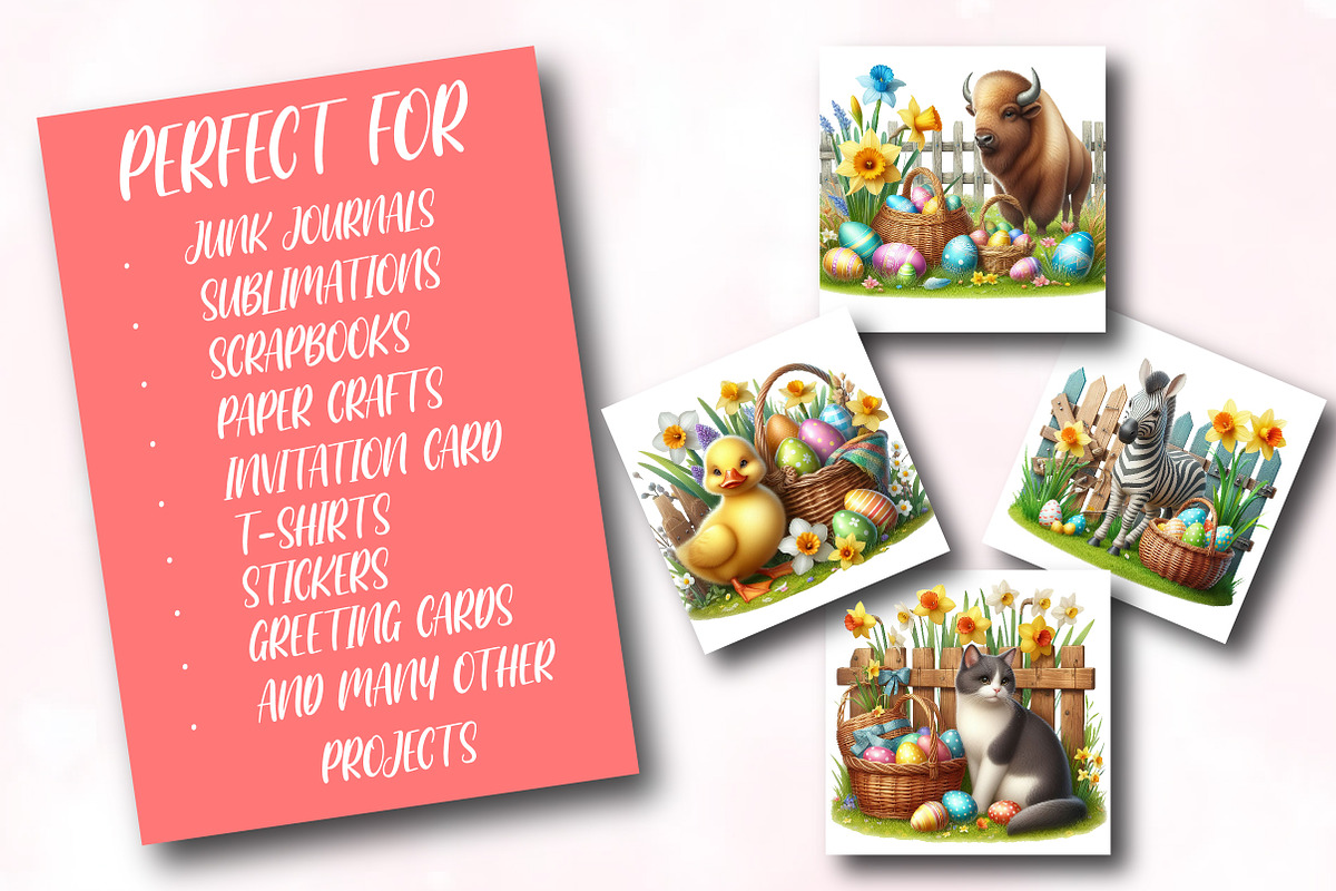 Watercolor Easter Animals Clipart, a Seasonal Illustration by Craft Nest (Photo 2 of 7)