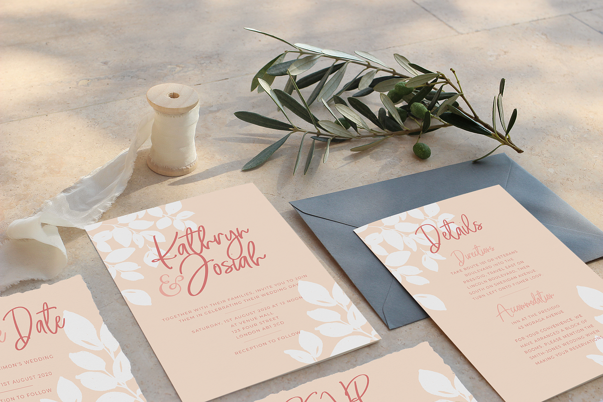 Blush Wedding Stationery Suite, an Invitation Template by R Whitehurst Design (Photo 3 of 10)