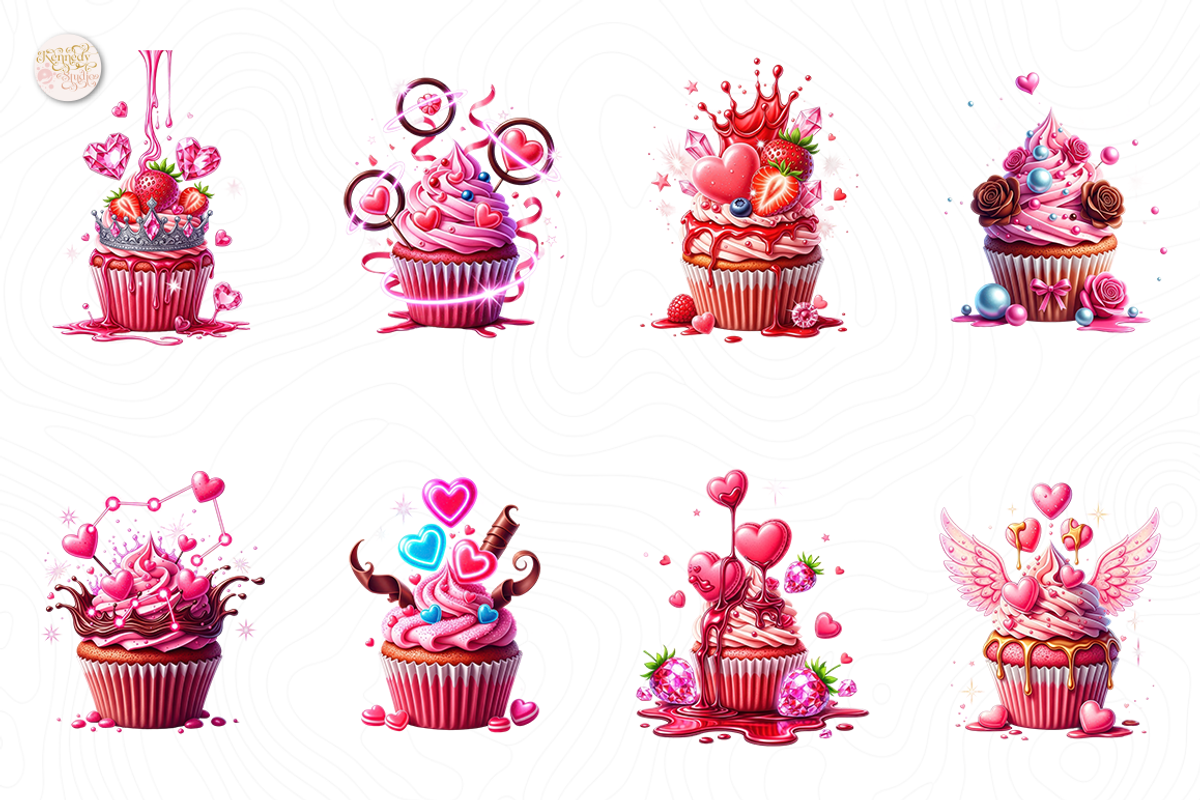 Valentine Cupcake PNG Clipart, an Illustration by KennedyStudio (Photo 2 of 5)
