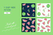 Hand-Drawn Watermelon Patterns, a Pattern Graphic by ApollinariaManko (Thumbnail 2 of 6)