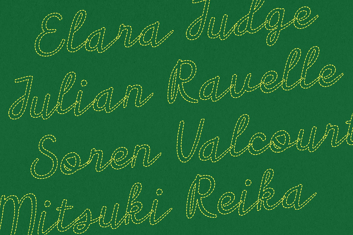 CS Abiola Dashed, a Script Font by Craft Supply Co. (Photo 3 of 8)