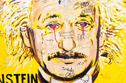 Berlin wall art  albert einstein containing berlin wall, east side gallery