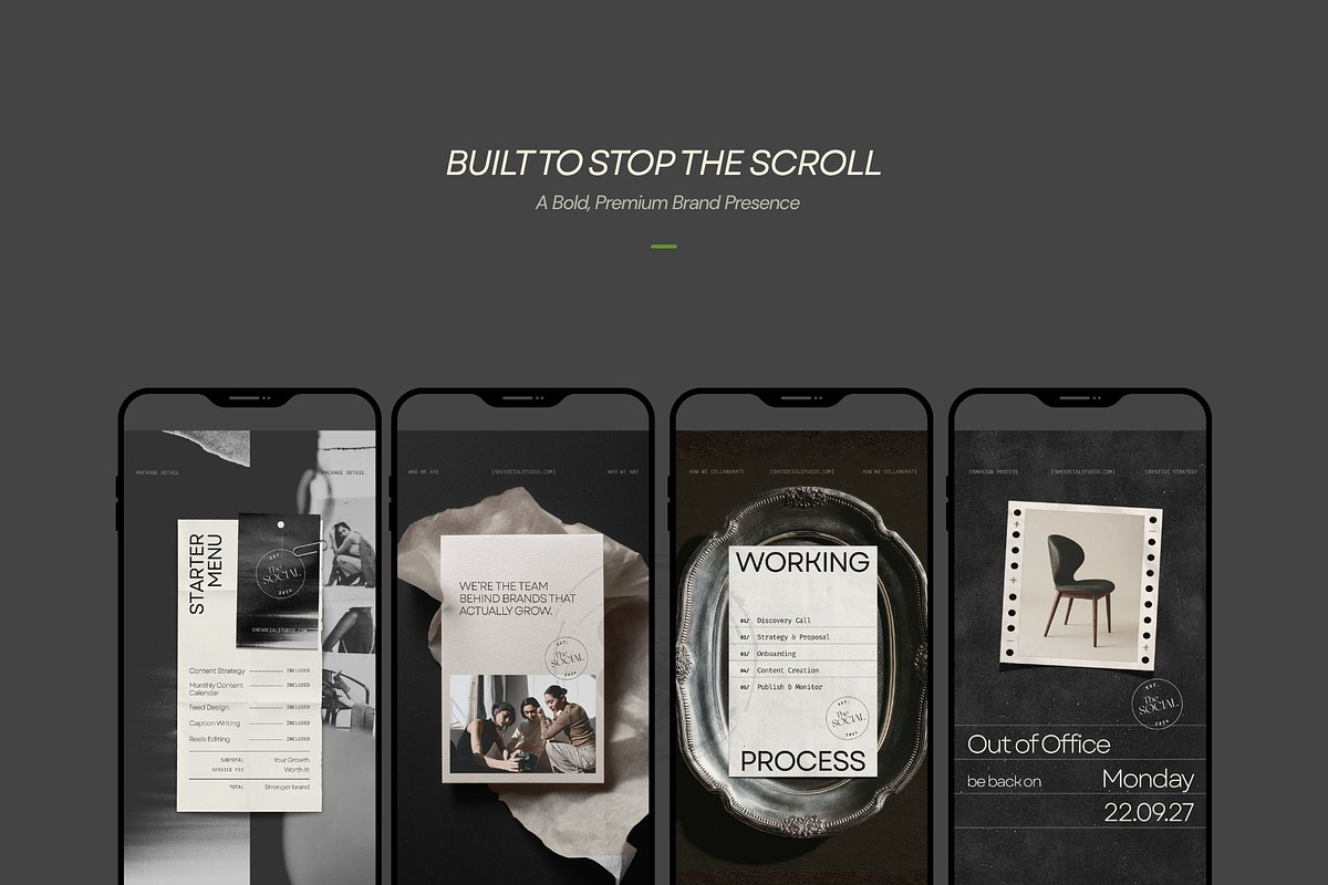 Dark Editorial Social Media Template, a Social Media Template by And Done Studio (Photo 8 of 8)