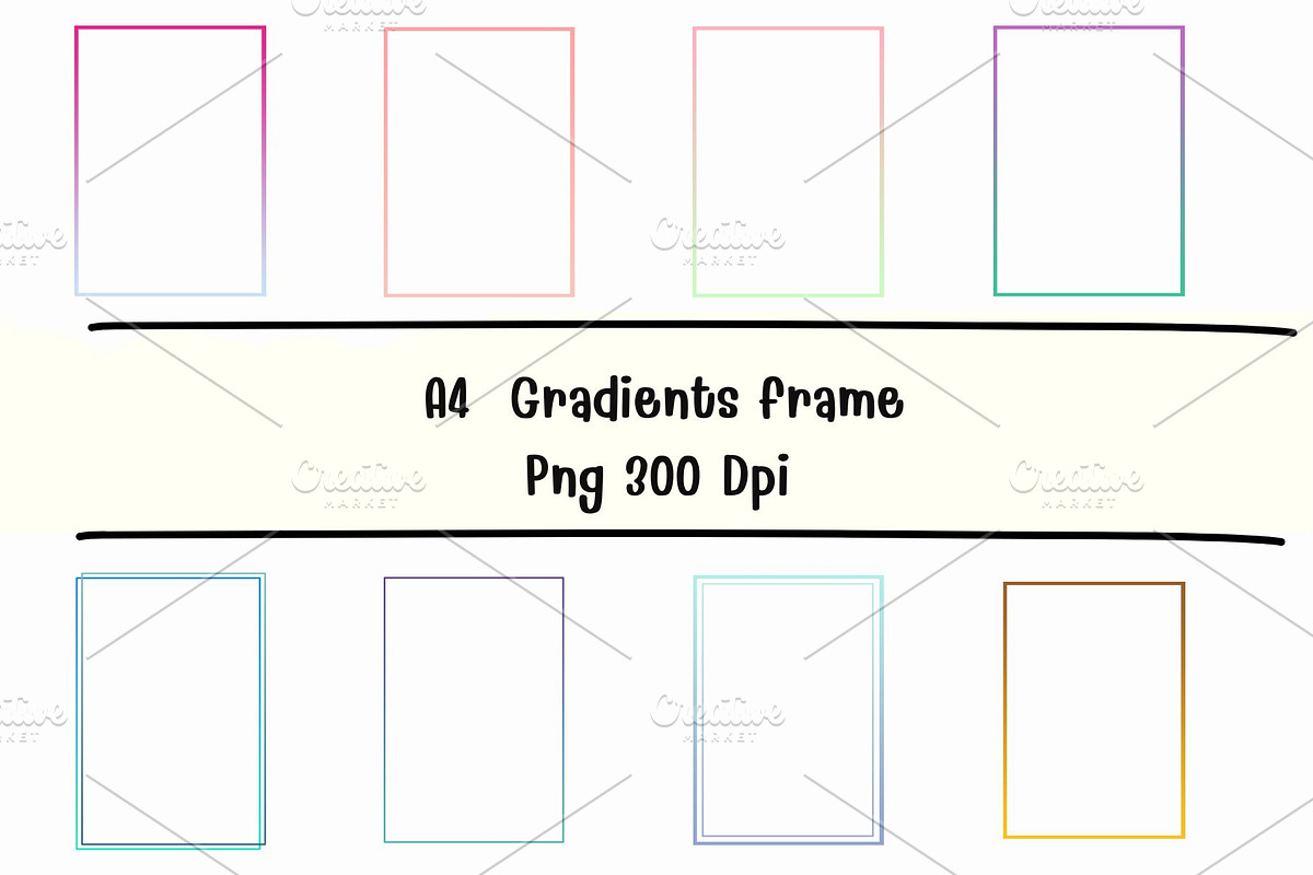 25 PNG Gradients Frame Graphic, a Graphic by PKshop (Photo 1 of 6)