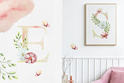Flower alphabet, numbers watercolor, an Illustration by Navenzeles (Thumbnail 4 of 6)
