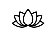 Lotus Flower Vector Icon Bundle, an Illustration by yasushie (Thumbnail 25 of 51)