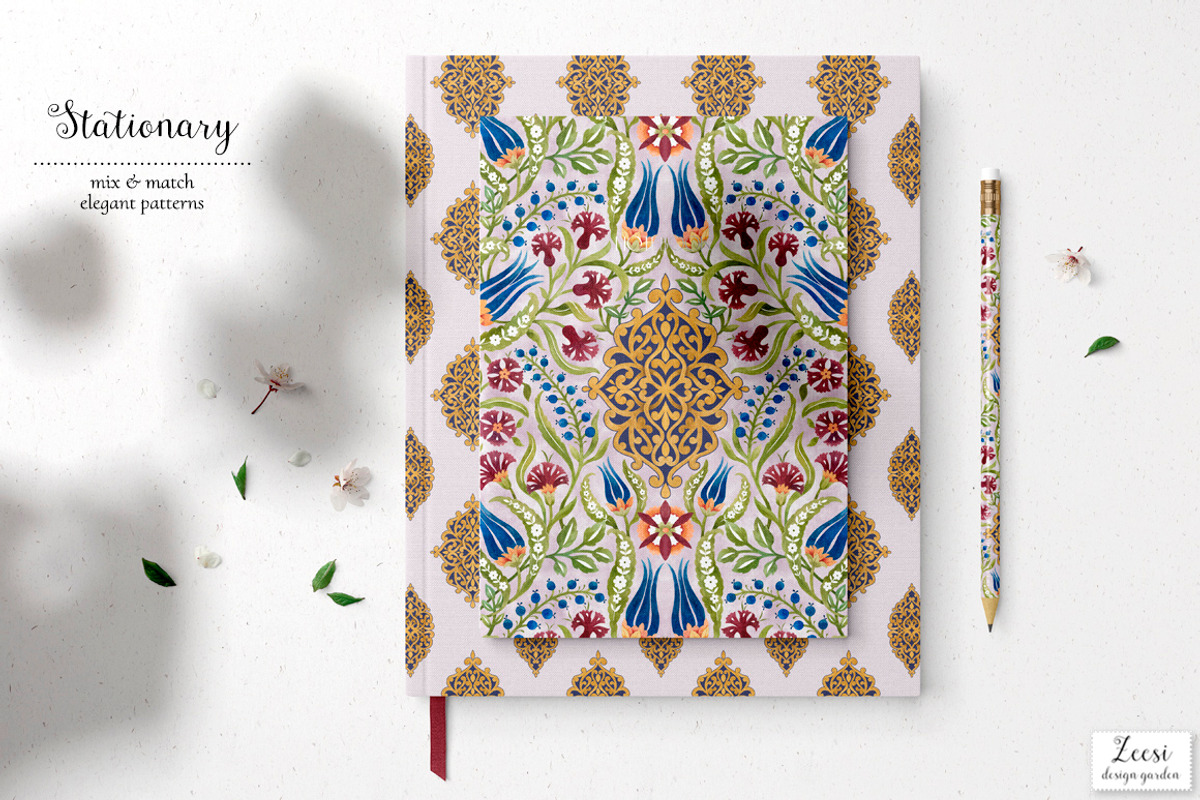 Turkish Tulips Pattern & Motifs, a Pattern Graphic by Zeesi Design Garden (Photo 4 of 12)