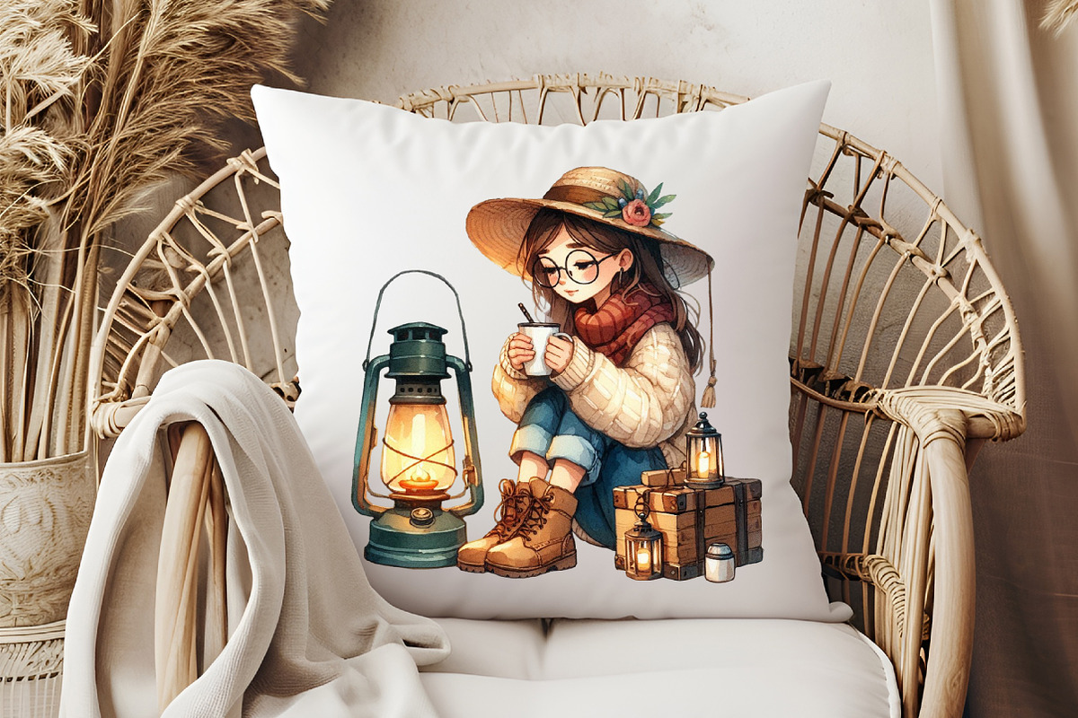 Autumn Coffee Girl Clipart PNG, an Illustration by Pixels.Craft (Photo 4 of 7)