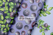 Blueberries Watercolor Patterns, an Illustration by OlDm_Shop (Thumbnail 6 of 10)