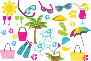 Tropical beach clipart