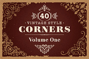 40 Vector Vintage Style Corners Set, a Background Graphic by Digiselector Design Goods (Thumbnail 1 of 2)