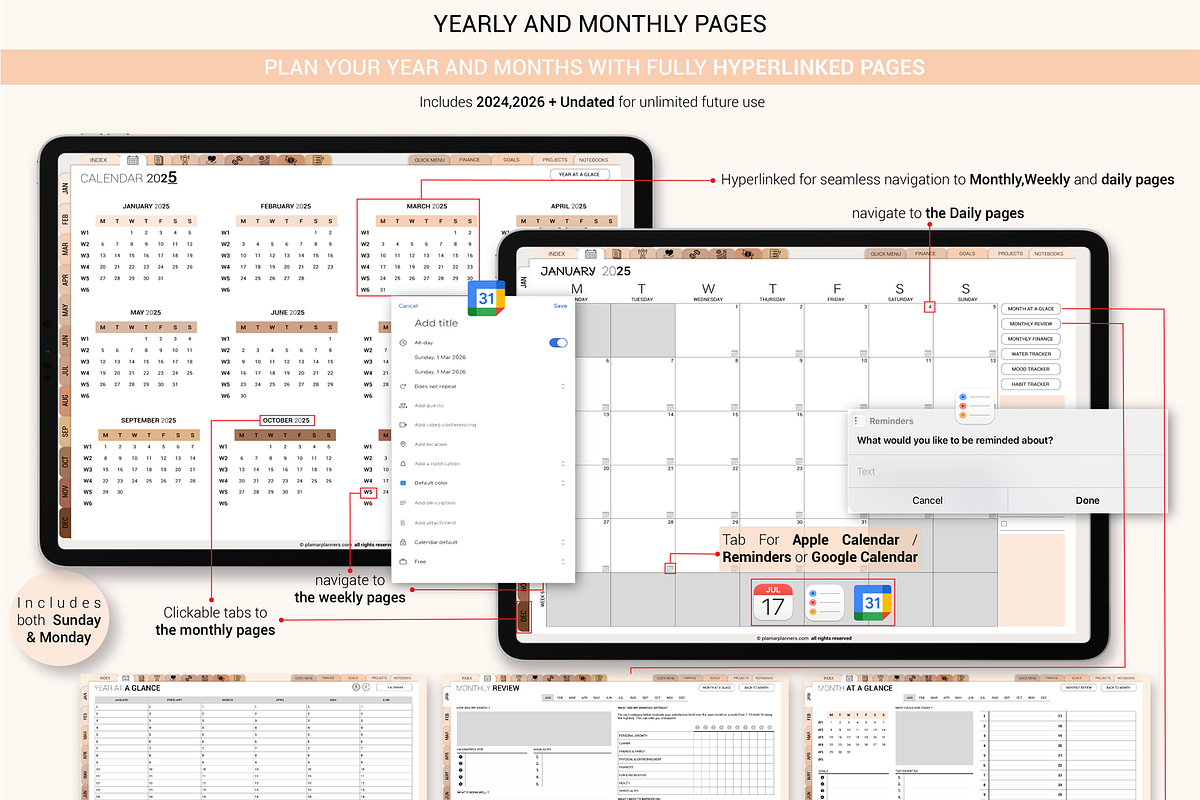 All-in-One Planner 2025 Dated Undate, a Templates & Theme by Plamarplanners (Photo 9 of 10)