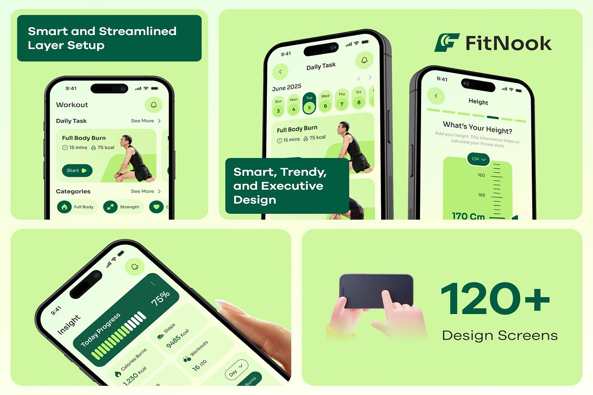 Fitness App UI Kit, an UI Kit Template by Creative Perspective (Photo 4 of 6)