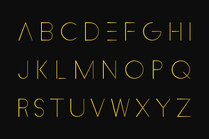 Luxury Minimal Alphabet. Gold Font