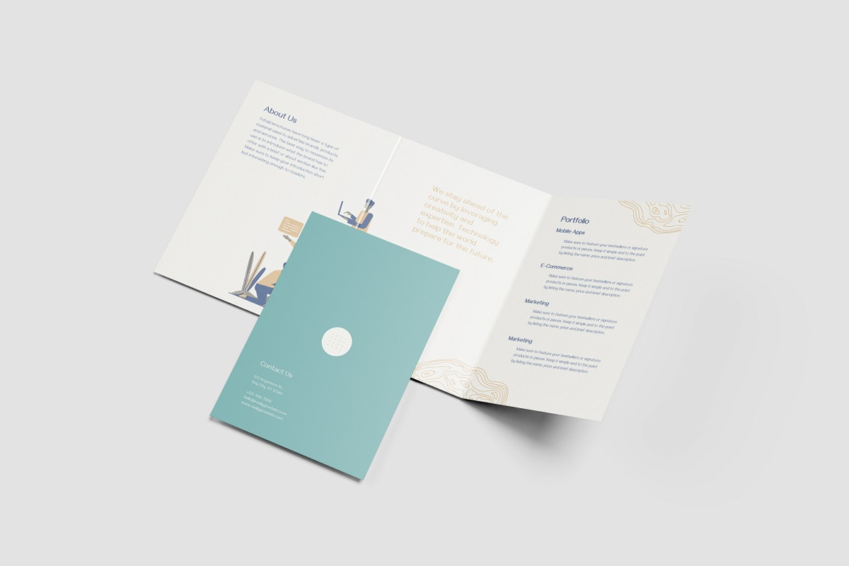 **A4 Trifold Brochure Mockup**  This, an Advertising Mockup by YurnalisPerix (Photo 2 of 5)
