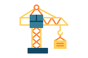 Crane Machine Flat Icon, an Icon by Pexelpy (Thumbnail 1 of 3)