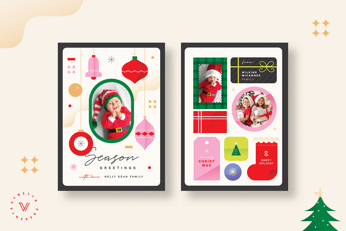 Festive Christmas Photo Cards, a Card Template by Vynetta (Photo 2 of 5)