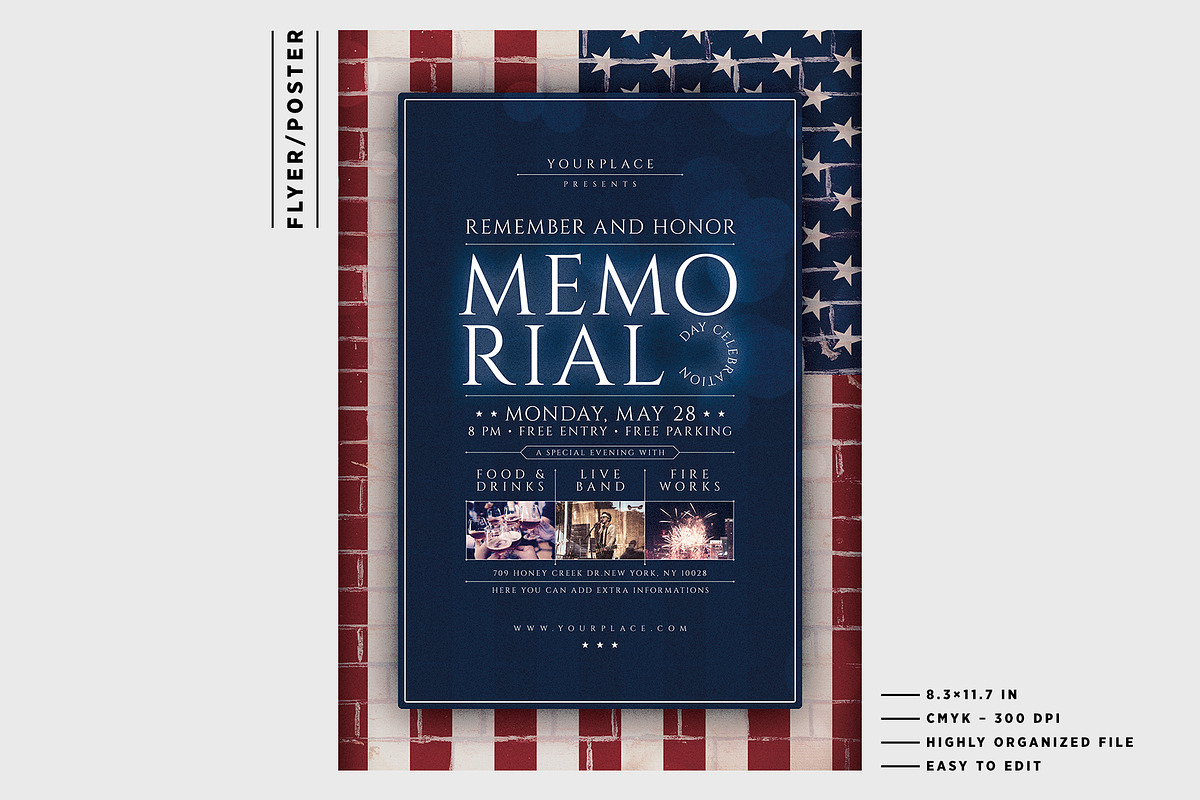 Memorial Day Flyer / Poster, a Flyer Template by Mariux (Photo 2 of 3)