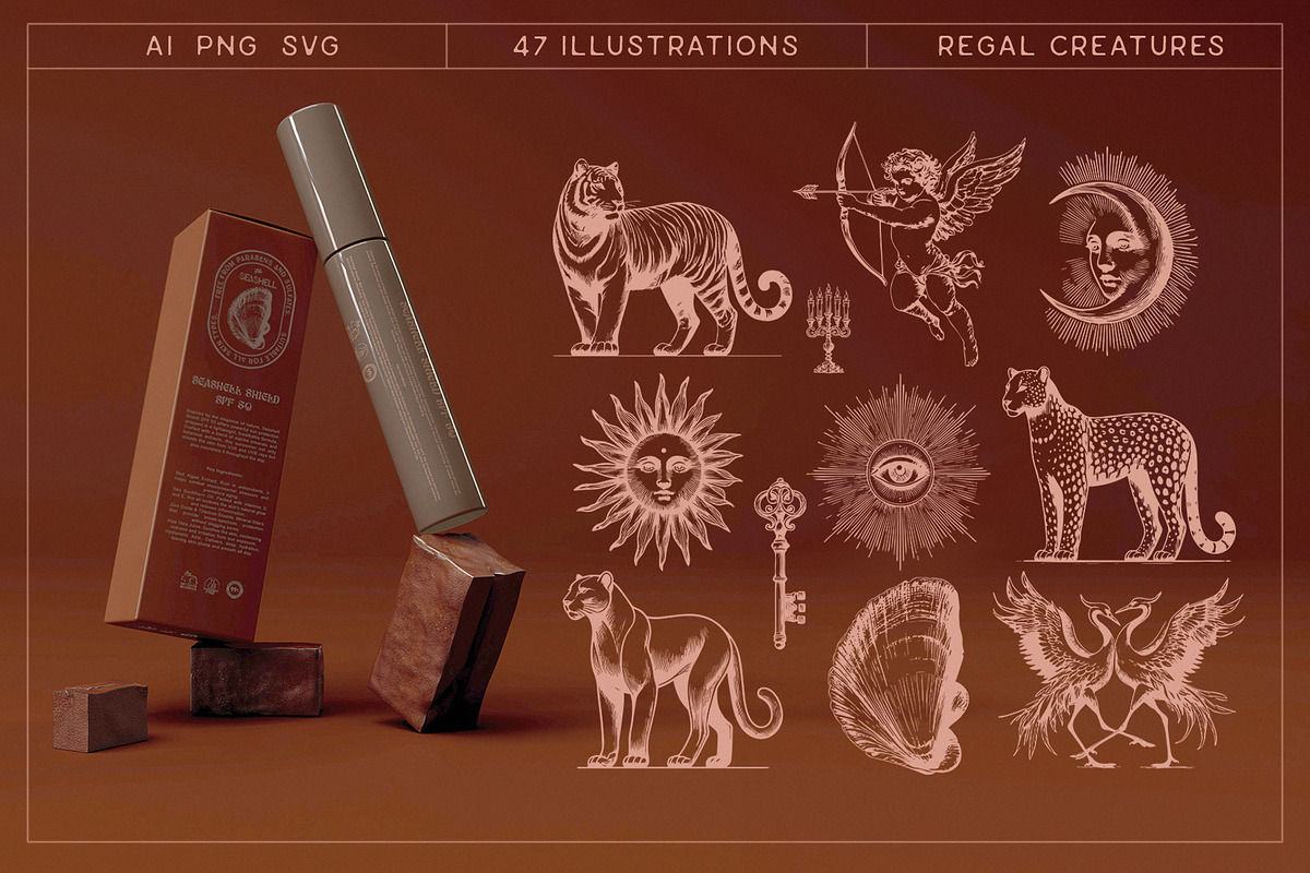 Regal Creatures. Art & Textures, an Object Graphic by Purple (Photo 6 of 10)
