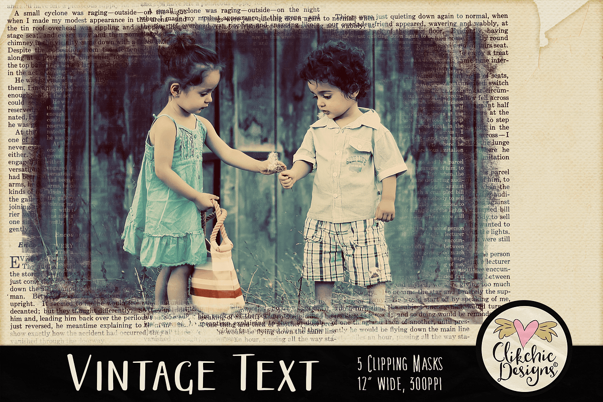 Vintage Text Clipping Masks & Tut