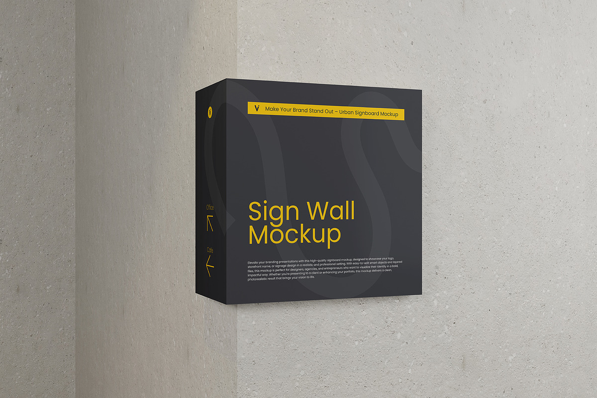Sign Wall Mockup, an Advertising Mockup by VanillineGraph (Photo 3 of 3)