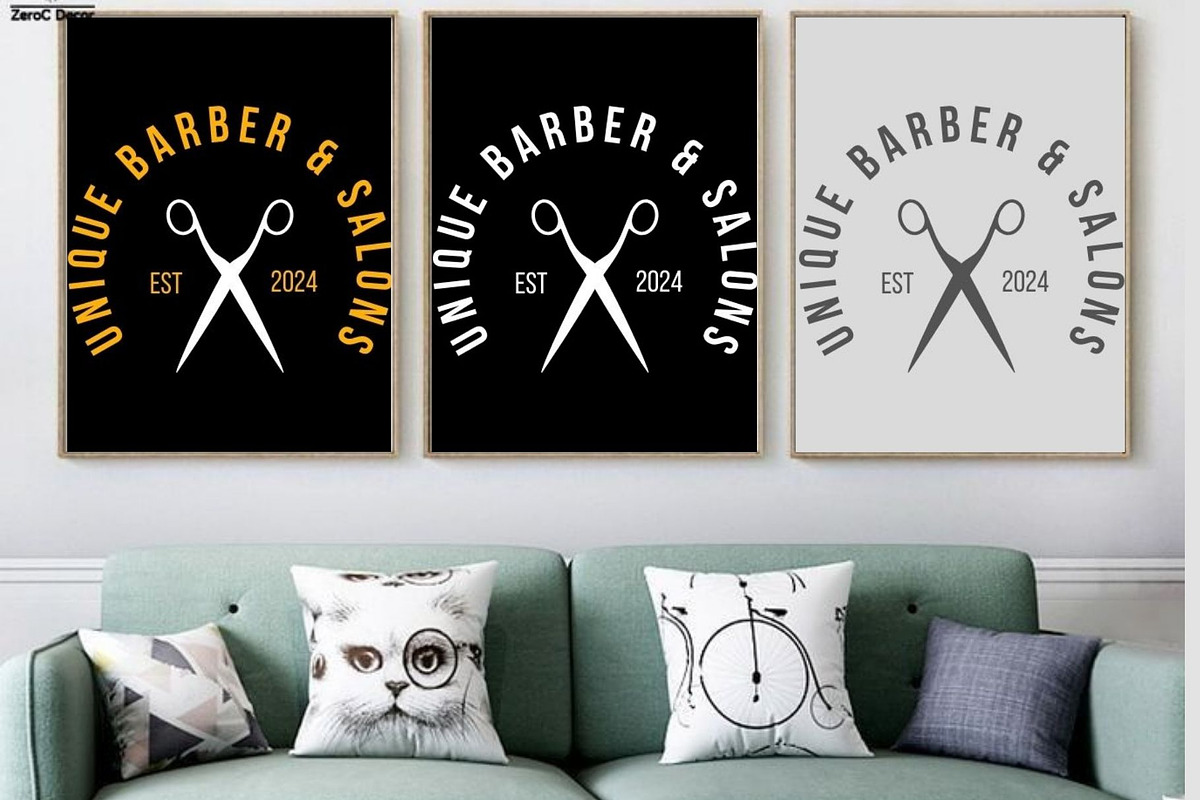Premium Barber and Salon Brand Logo, a Branding & Logo Template by Mishek Munene (Photo 6 of 9)