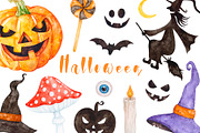 Halloween watercolor set, a Decorative Illustration by Katya Zlobina (Thumbnail 1 of 3)