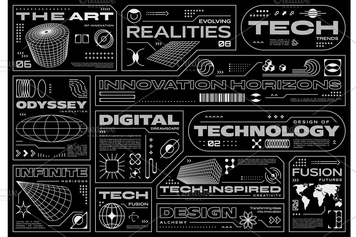 Retro futuristic cyberpunk, a Technology Illustration by Vector Tradition