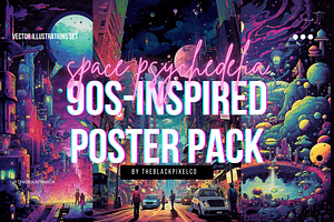 90sSpace Psychedelia-Inspired Poster