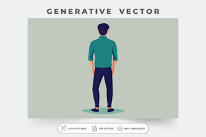 A man is seen standing alone, facing, a Graphic by SouravDesign