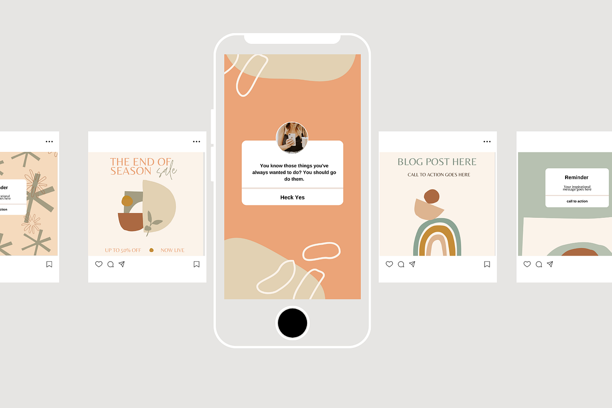 Boho Social Media Templates, a Device Mockup by Le Maison Bohem (Photo 2 of 10)
