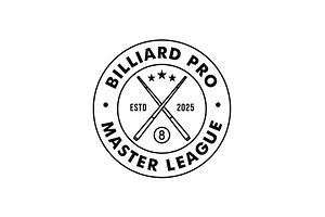 Billiard Emblem Badge Logo, a Branding & Logo Template by Buqancreative