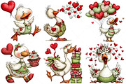 Funny Panic Goose Valentine Clipart, an Illustration by Craft Nest (Thumbnail 8 of 10)