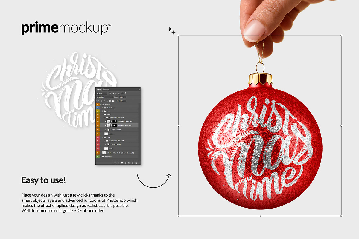 Hand Holding Christmas Ball Mockup, a Product Mockup by PrimeMockup (Photo 2 of 10)