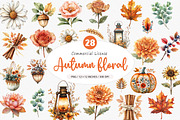 Fall Autumn Floral Clipart, an Illustration by SinaCreation (Thumbnail 1 of 5)