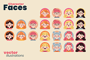 Character Faces Set, a Person Illustration by moja doodle (Thumbnail 4 of 7)