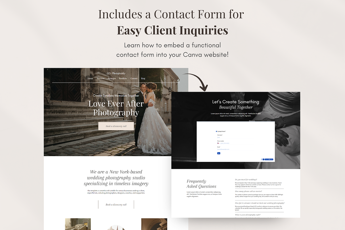 Wedding Photography Canva Portfolio, a Landing Page Template by GlamWebDesigns (Photo 4 of 8)
