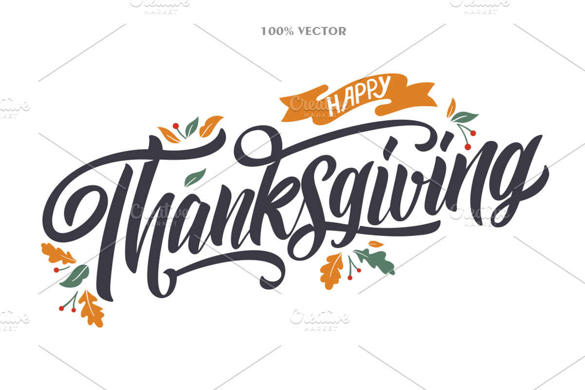 Happy Thanksgiving Logotype, a Poster Template by Anna's Lettering (Photo 1 of 4)