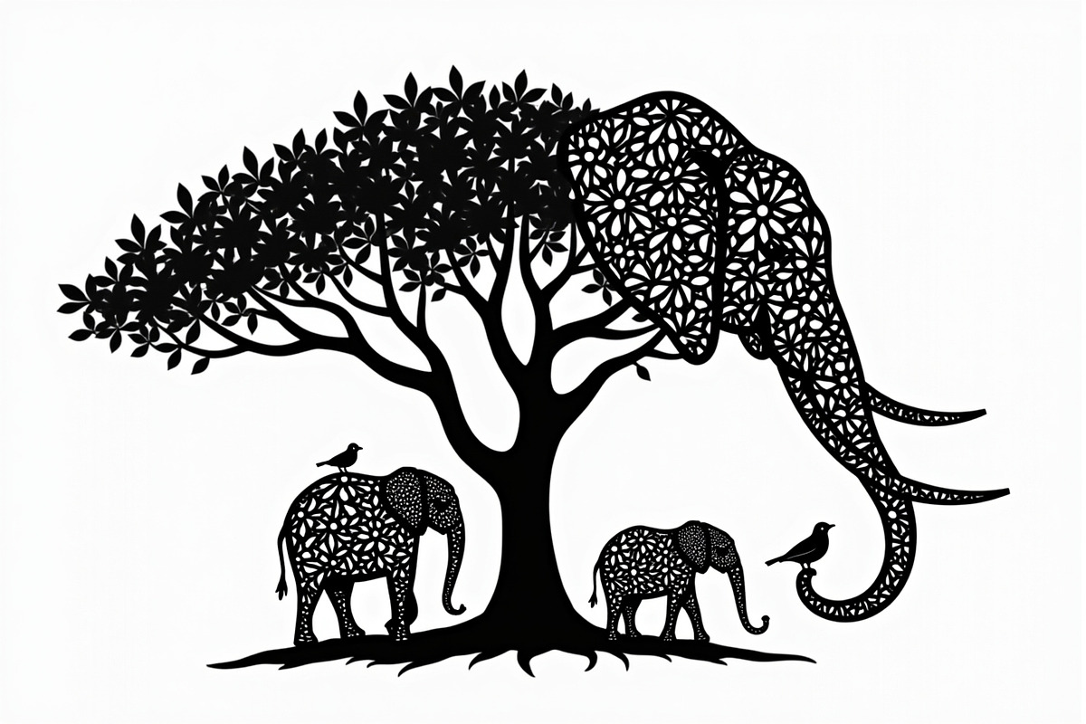 Silhouette of a Cute Elephant vector, an Illustration by Amazin_art (Photo 15 of 21)