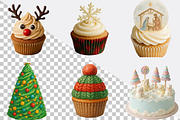 Christmas Cake Sublimation Clipart B, an Illustration by SVGArt (Thumbnail 3 of 8)