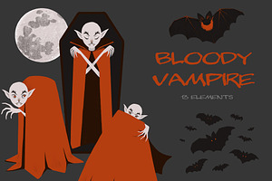 Bloody Vampire Halloween Clipart