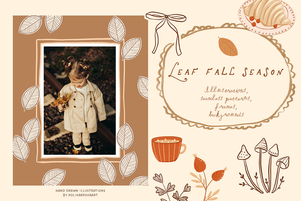 Leaf Fall Season - frames & patterns, an Object Graphic by polikarpovaart (Photo 1 of 16)