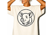 Pig Head Circle SVG, an Object Graphic by DreamCafeArt (Thumbnail 4 of 4)