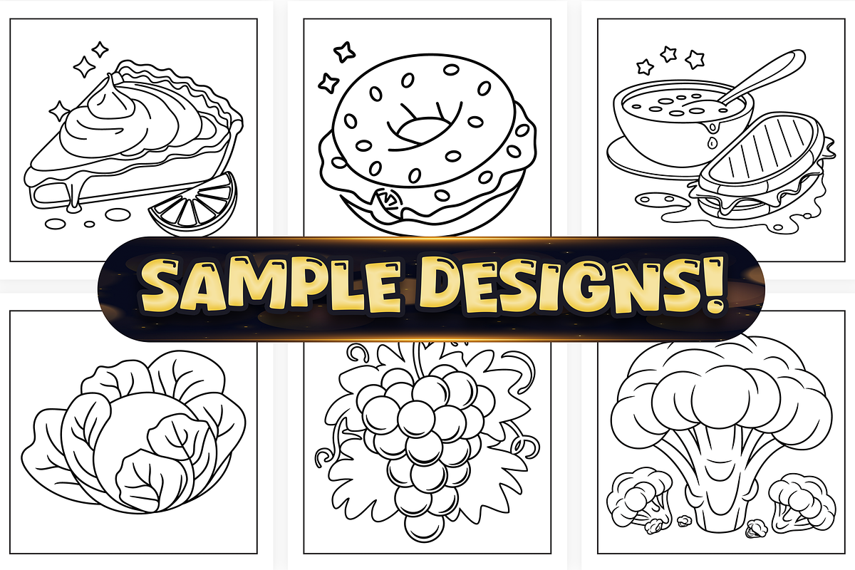 Bold Easy Food and Snacks Coloring, a Food Illustration by Craftsbeefy (Photo 2 of 4)