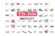 Fly Jets 3D Icons Pack | Airplane, a Cars & Vehicle 3D Model by Vector Portal (Thumbnail 1 of 6)