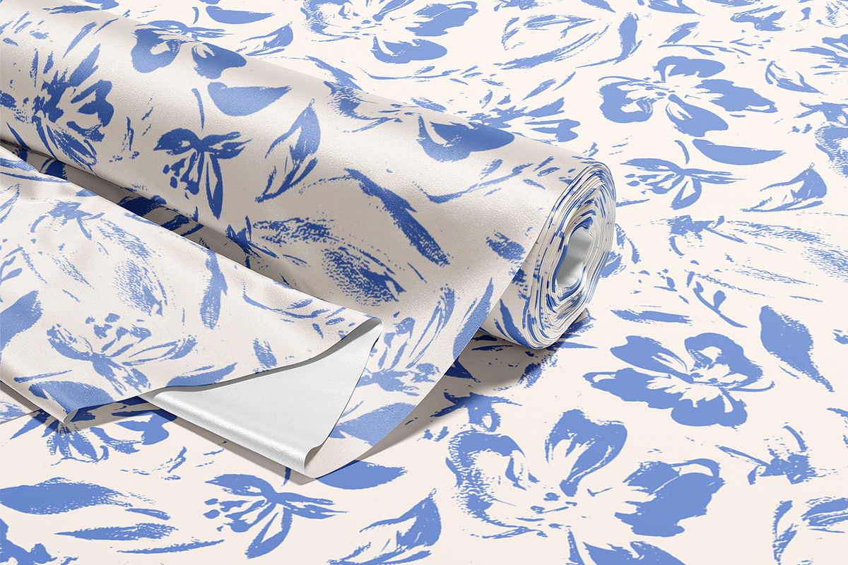 Blue Hand Painted Flowers, a Decorative Illustration by MalyskaStudio (Photo 8 of 15)