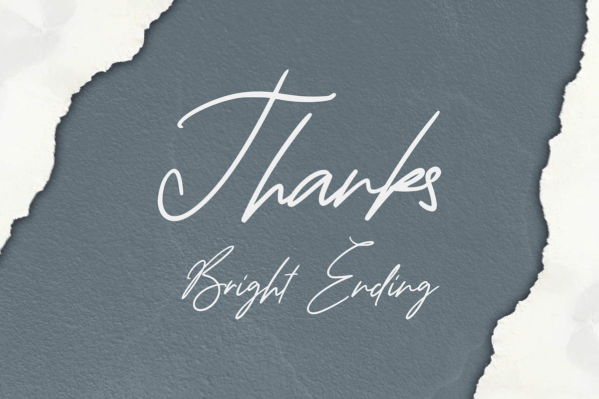 Bright Ending, a Script Font by Fachranheit Studio (Photo 10 of 10)