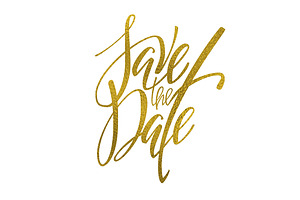 Save the date modern calligraphy