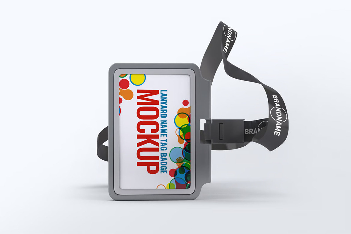 Lanyard Name Tag Badge Mock-Up, an Advertising Mockup by DesignRushMarket (Photo 6 of 10)