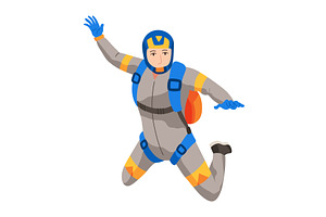 Cartoon skydiver character, a Sport Illustration by Things for designers